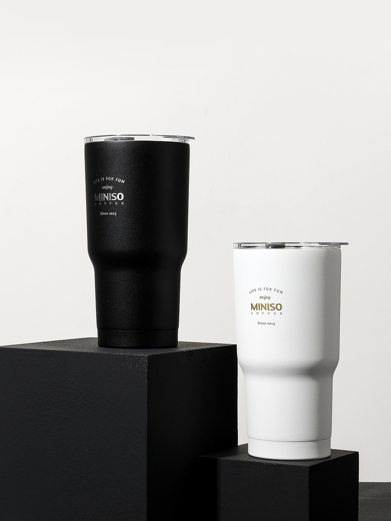 Classic Black White Series Steel Bottle 580ml Whit