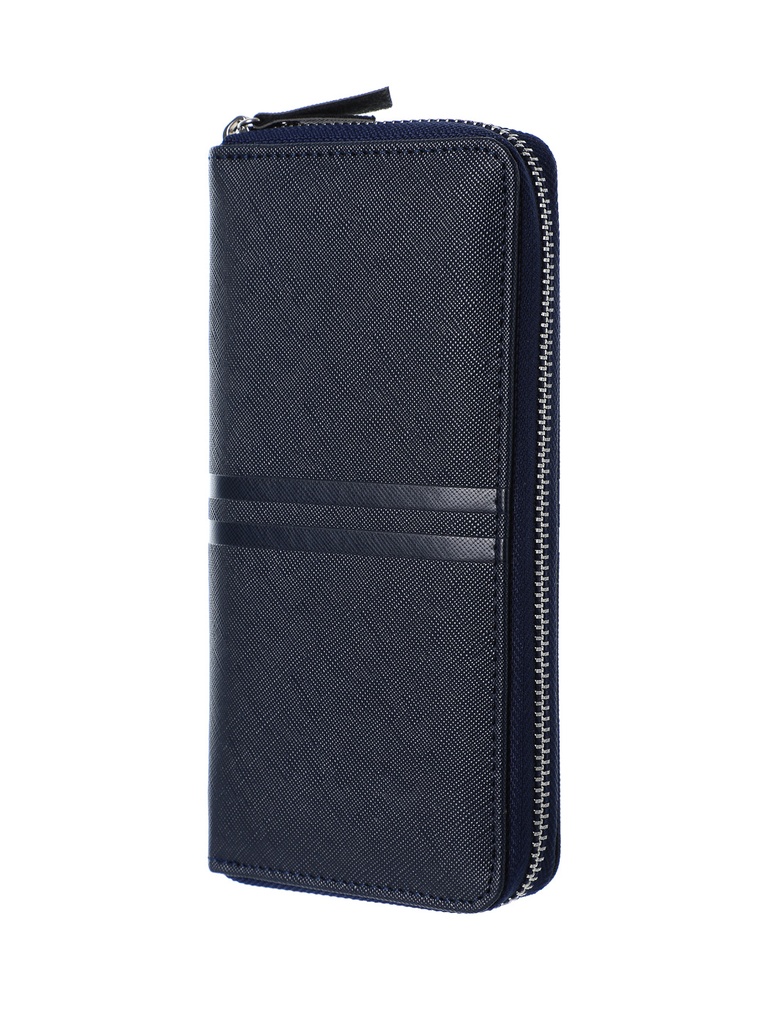 Men s Long Wallet with Zipper Blue