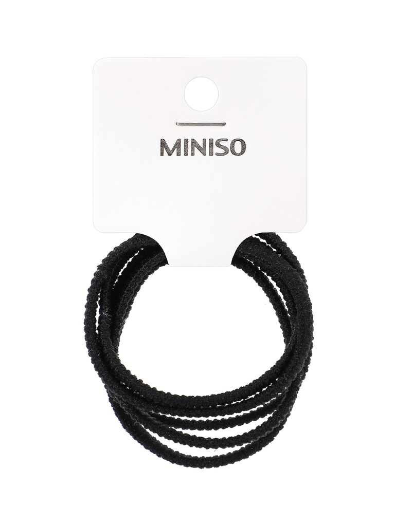 Seamless Rubber Band with Folds 5pcs Black