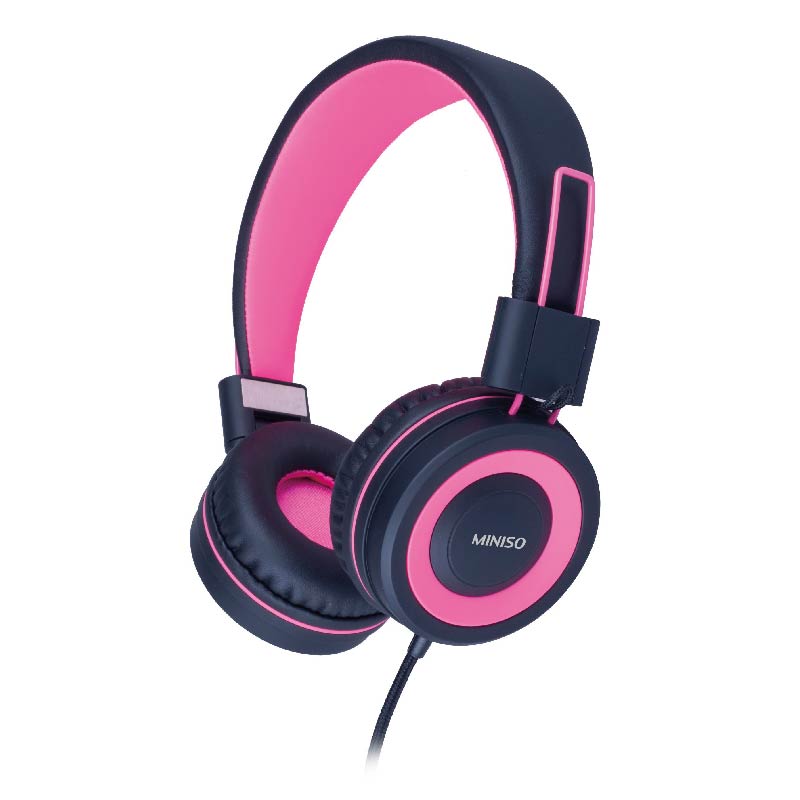 FOLDABLE HEAD PHONE PINK BLACK