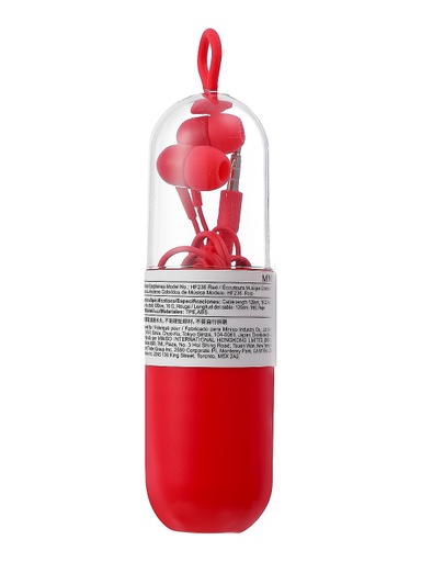 [Colorful Music Earphone Model No HF236 Red (Miniso)] Colorful Music Earphone Model No HF236 Red